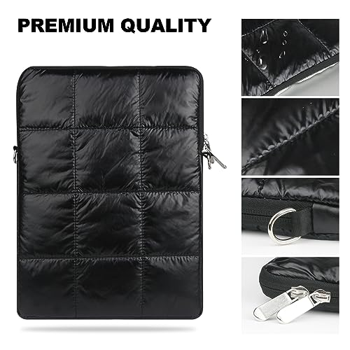 LIUDENWIN 13 14 Inch Laptop Sleeve, Lightweight Padded,Cute Quilted Puffer Laptop Sleeve for Women, Compatible for MacBook Pro13,14/MacBook Air M1 M2/13''-14'' Dell HP ASUS Acer Surface PC-Gold