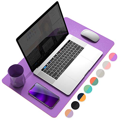 YSAGi Desk Mat, Mouse Pad,Waterproof Desk Pad,Large Mouse pad for Desk, Leather Desk Pad Large for Keyboard and Mouse,Dual-Sided Mouse Mat for Office and Home (35.4" x 17", Pink)