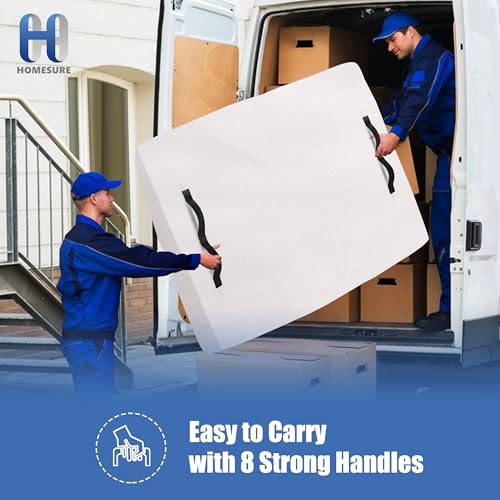 HOMESURE Mattress Bags for Moving and Storage with 8 Handles - Mattress Cover for Moving - Heavy Duty, Strong Zipper Closure, Moving Supplies & Moving Bag - Semi-Transparent, Twin
