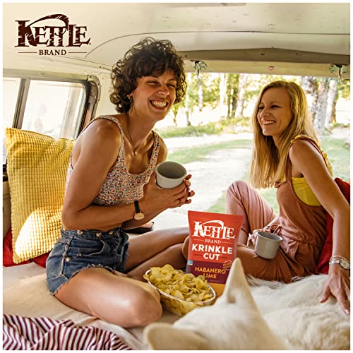 Kettle Brand Potato Chips Krinkle Cut Habanero Lime Kettle Chips, 7.5 Oz