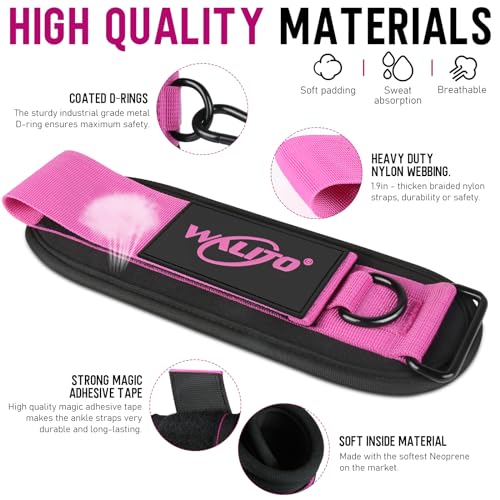 WALITO Ankle Resistance Bands with Cuffs, Ankle Bands for Working Out, Ankle Straps for Women, Exercise Bands for Legs and Butt, Booty Workout Equipment for Kickbacks Hip Fitness Training