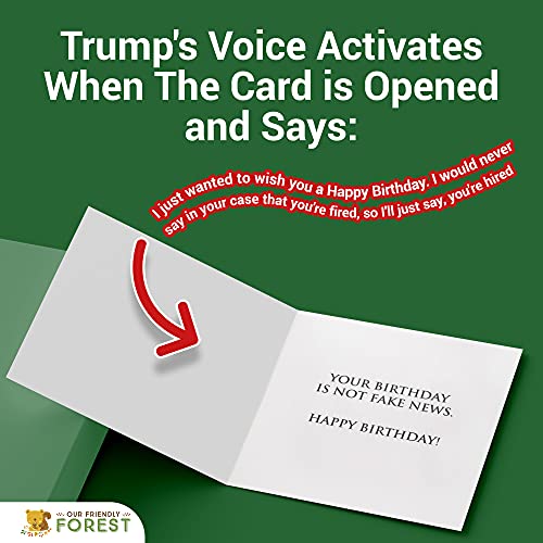 Talking trump birthday card with trump's real voice - trump birthday cards for men, donald trump gifts for men, funny birthday card for women (green)