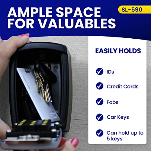 KeyGuard SL-590 Punch Button Lock Box - Secure Wall Mount Key Storage for Homes, Offices, and Rentals