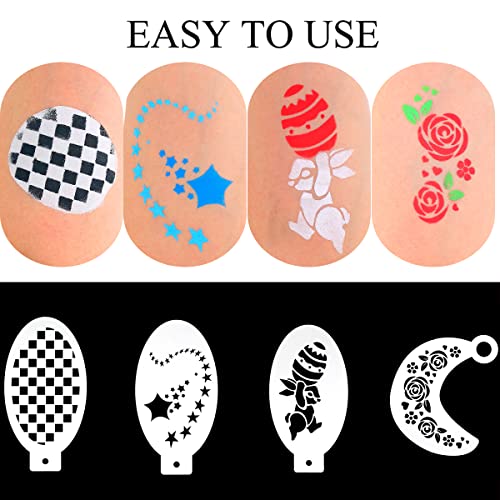 Bowitzki 5pcs Reusable Face Paint Stencils for Body Art Painting Halloween Party Makeup Temporary Tattoos Stencils (Fairy-1)