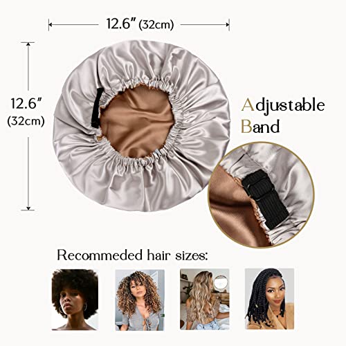 YANIBEST Satin Bonnet Silk Bonnet Adjustable Hair Bonnet for Sleeping Hair Bonnets for Women Curly Natural Hair