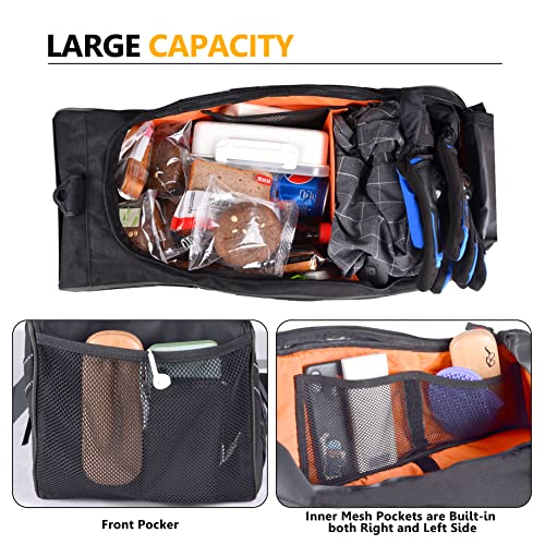 Sresk Ruckus Storage Accessories, Under Seat Storage Bag for Ruckus AKA Zoomer 2010-2022 Scooters Water and Tear Resistant 1680D Nylon with Shoulder Straps Luggage Saddle Bag (Black)