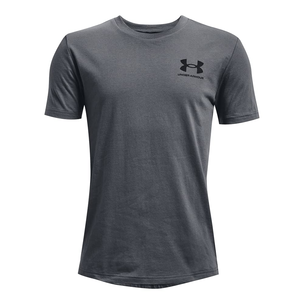 Under Armour Boys' Sportstyle Left Chest Short-Sleeve T-Shirt, Pitch Gray (012)/Black, Youth X-Large