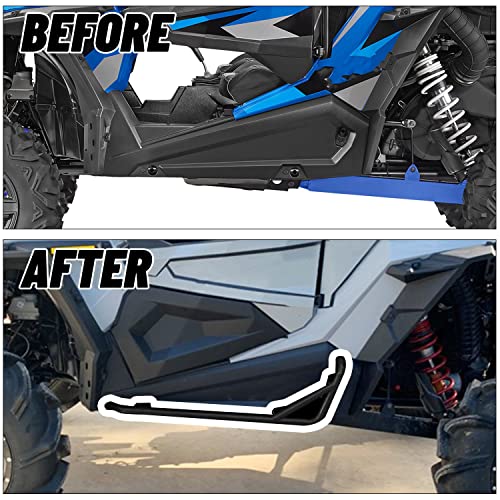 ECOTRIC Black Nerf Bars Rock Sliders Compatible with 2014-2023 Polaris RZR XP 1000/ Turbo/Turbo S, RZR 900/900 XC/S 900/ S 1000 (2 Doors) Left & Right Side Steps - 2 Seater