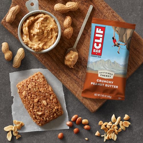 CLIF BAR - Crunchy Peanut Butter - Made with Organic Oats - 11g Protein - Non-GMO - Plant Based - Energy Bars - 2.4 oz. (12 Pack)