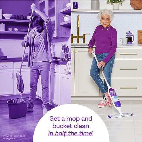 Swiffer PowerMop Multi-Surface Mop Kit for Floor Cleaning, Includes PowerMop, 2 Mopping Pad Refills, 1 Cleaning Solution with Fresh Scent and 2 Batteries