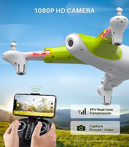 SYMA Drone with Camera 1080P FPV,Optical Flow Positioning,Tap Fly,Altitude Hold,Headless Mode,3D Flips,40mins Flying UFO X300 Remote Control Quadcopter Gift for Kids Beginners