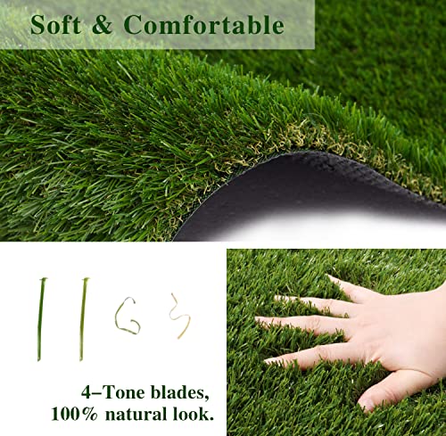 Realistic Thick Artificial Grass Turf -Indoor Outdoor Garden Lawn Landscape Synthetic Grass Mat - Thick Fake Grass Rug (Sample-1FTX1FT(1 Square FT))