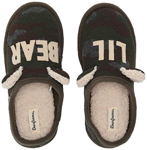 Dearfoams womens Lil Bear Adult Clog Slipper, Camouflage, Small US
