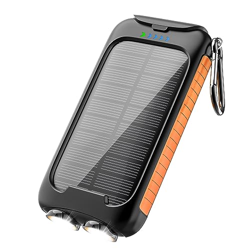 𝟮𝟬𝟮4 𝙐𝙥𝙜𝙧𝙖𝙙𝙚 Solar Power Bank, Solar Charger, 10000mAh Outdoor Portable Charger, External Battery Pack 5V/3.1A Fast Charger Type C Ports with LED Flashlights, Perfect for Travel Camping