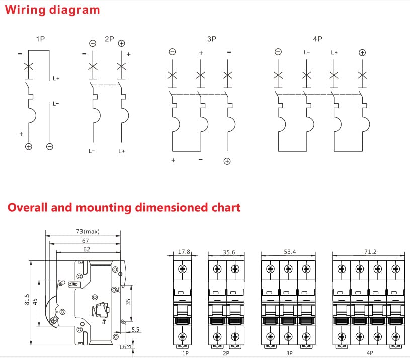 GEYA Mini Circuit Breaker DC,Din Rail 6KA DC MCB (1P 16A 250VDC)