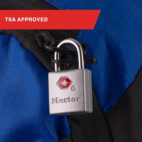 Master Lock TSA-Accepted Luggage Lock, 7/8 in. Wide, 4683Q (Pack of 4) Keyed Padlock, 4 Pack, Brass