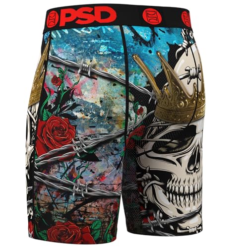PSD Men's Death King Boxer Briefs, Multi, XS
