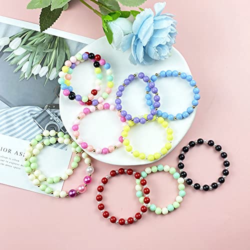 LIMAOLLY 200 Pcs 10mm Acrylic Round Pastel Beads Candy Color Plastic Spacer Beads for DIY Necklace Bracelet Earring Jewelry Making (Light Royal Blue)