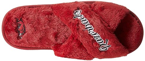 FOCO Nc State Script Wordmark Faux Fur Cross Slide - Womens Large