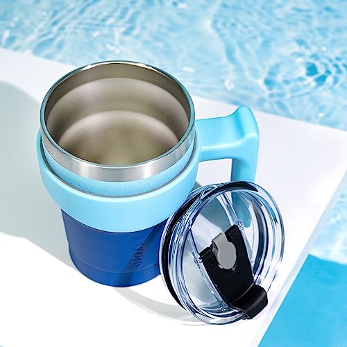 BJPKPK 20oz Tumbler With Handle Insulated Cups With Lid And Straw Reusable Stainless Steel Tumblers,Turquoise