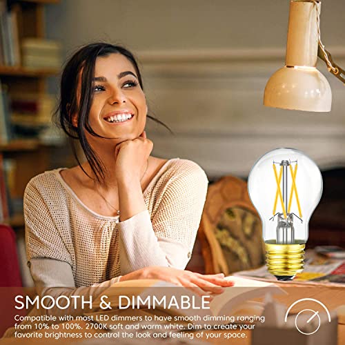 Leools Dimmable E26 led Bulb 6W Equal 60 watt Vintage LED Edison Bulb AC120V 2700K A15 LED Bulb for Ceiling Fan Light Bulbs,Appliance Bulb and Refrigerator Light Bulb 600LM Clear Medium 6Pack