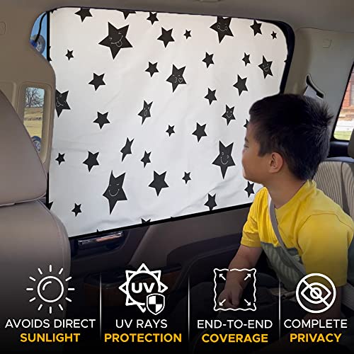 EcoNour Magnetic Car Side Window Sun Shade for Baby | Car Sun Shade for Window with Heat, Glare & UV Protection | Baby Car Window Shades Ensures Privacy Protection | 1 Piece (26 x 19 Inches)