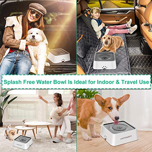 URPOWER 2.5L Dog Water Bowl 85oz Large Capacity Dog Bowl No Spill Pet Water Dispenser for Messy Drinkers Splash Proof Slow Water Feeder Vehicle Carried Travel Dog Bowl for Dogs, Cats &Pets