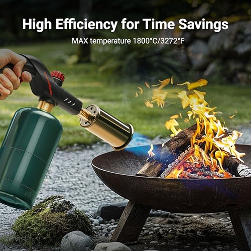 ThermoMaven Powerful Propane Torch, Kitchen Cooking Torch, Flamethrower Meater Torch Lighter, Adjustable Blow Torch for Sous Vide Searing Steak, BBQ, Grill, Charcoal Starter(Propane Tank Not Included)