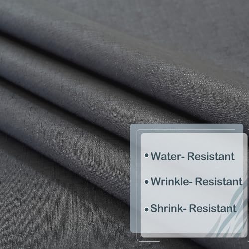 Laolitou Rectangle Tablecloth Linen Waterproof Textured Table Cloth, Washable Wrinkle Free Spill Proof Decorative Fabric Table Cover for Dining Table Farmhouse Kitchen, Coffee, 52x70 Inch