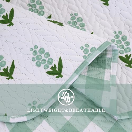 Shanghan Home Grey Quilt Set, 3 Piece King Size Soft Bedspread & Coverlet Set for All Season, Lightweight Coin Pattern Quilt Bedding Set - 100% Microfiber - 104"x94"(1 Quilt, 2 Shams)