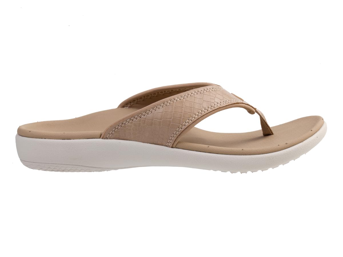 Spenco Women's Yumi Mojave Flip-Flop, Taupe, 12