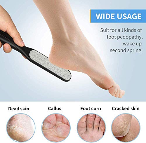 Fu Store Foot Files Callus Remover Stainless Steel Foot Rasp and Dual Sided Foot File Professional Scrubber Pedicure Tools Premium for Foot Care (Small)