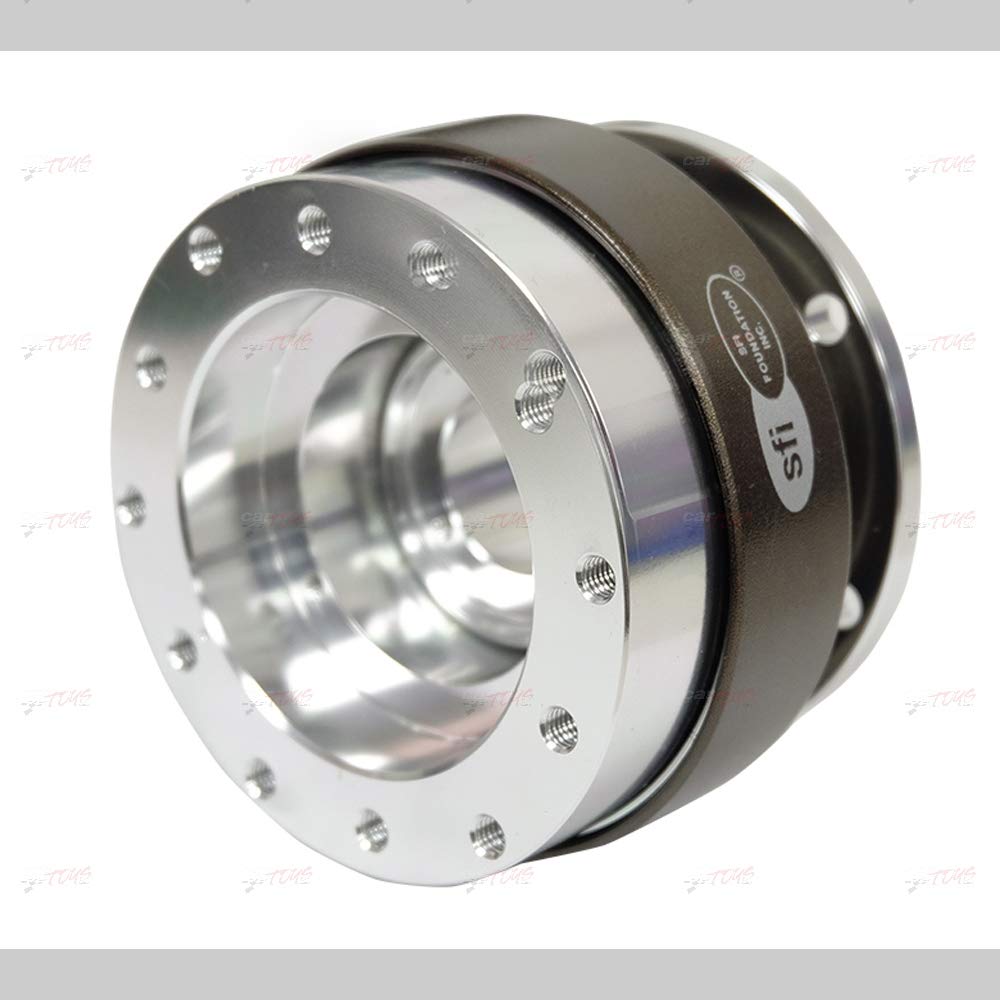 NRG Innovations NRG-SRK-200-1SL Gen 2.0 Steering Wheel Quick Release Kit, 6x70mm & 6x74mm Bolt Pattern, Silver Body, Chrome Ring