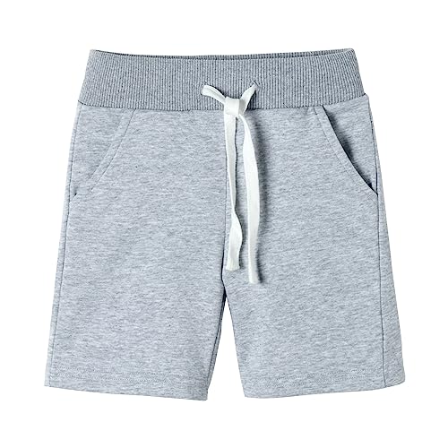 Mud Kingdom Toddler Boys Boys Drawstring Terry Sweat Shorts with Pockets Casual Pull On Shorts White 3T