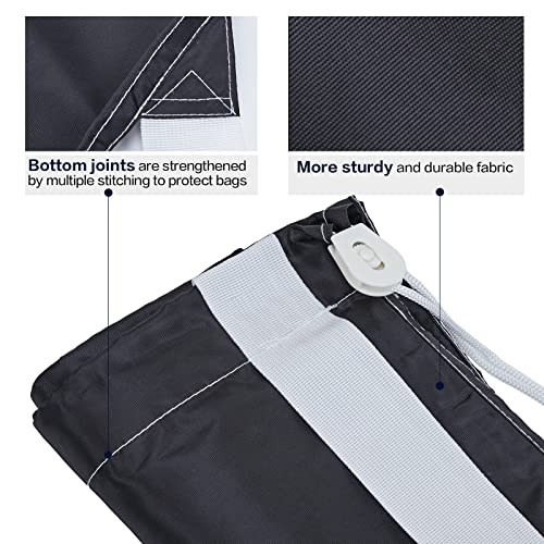 HOMEST XL Nylon Laundry Bag with Strap, Large Dirty Clothes Organizer, Easy Fit a Laundry Hamper or Basket, Can Carry Up to 4 Loads of Laundry, Black