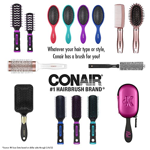 Conair Style & Volumize Metal Round hair brush - Blow Drying brush - Hairbrush for Short Hair Length - Color at random -1 Count