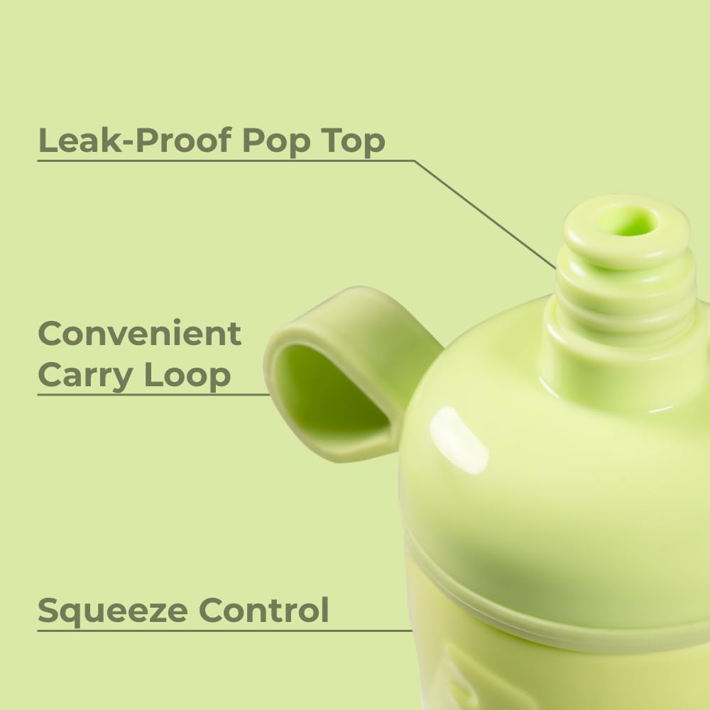 HydroJug Squeeze - 27oz Water Bottles, Sports Water Bottle with Push Cap, Quick & Easy Hydration, Gym Water Bottles, Easy Squeeze Bottle, Honeydew