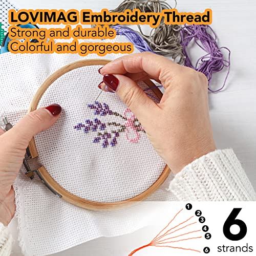 LOVIMAG Embroidery Floss 60 Skeins Per Pack for Cross Stitch Threads,Embroidery Thread for Friendship Bracelet Making,Embroidery String for Craft