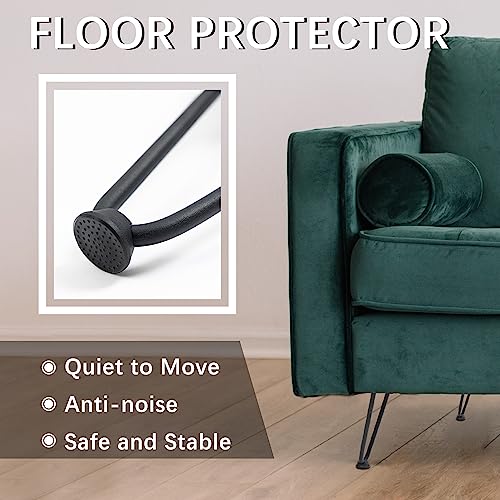 Thanaddo 6" Hairpin Furniture Legs 4PCS, Heavy Duty Solid Steel 2 Rod Furniture Legs with 2 Sizes Screws and 4pcs Floor Protectors for Nightstand, Cabinet, Bench Chair, Coffee Table, Desk, etc, Black