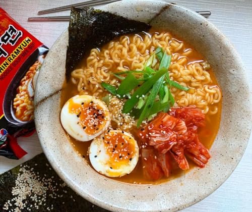 Nongshim Gourmet Spicy Shin Instant Ramen Noodle, 20 Pack, Chunky Vegetables, Premium Microwaveable Ramen Soup Mix, Savory & Rich