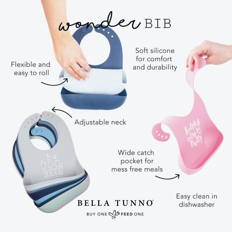 BELLA TUNNO Girl’s Wonder Bib – Silicone Baby Bib for Girls with Adjustable Neck, Non-toxic & BPA Free Soft Silicone Bib, Durable, Waterproof, Easy to Clean, Girls Rule