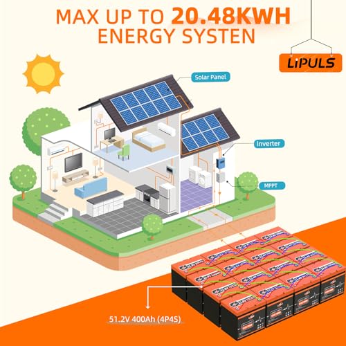 LIPULS 12V 100Ah LiFePO4 Lithium Battery (1-Pack), 4000~15000 Deep Cycle Lithium Iron Phosphate Battery, Built-in 100A BMS, Support in Series/Parallel, for RV, Camping, Trolling Motor, Off-Grid System