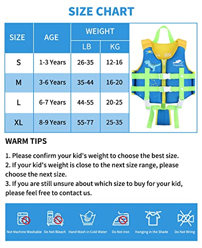 Gogokids Toddler Swim Vest, Floaties for Kids 20-70 Pounds, Float Jacket with Adjustable Safety Strap, Floation Pool Trainer Vest Learn to Swim for Boys Girls 1-9 Years