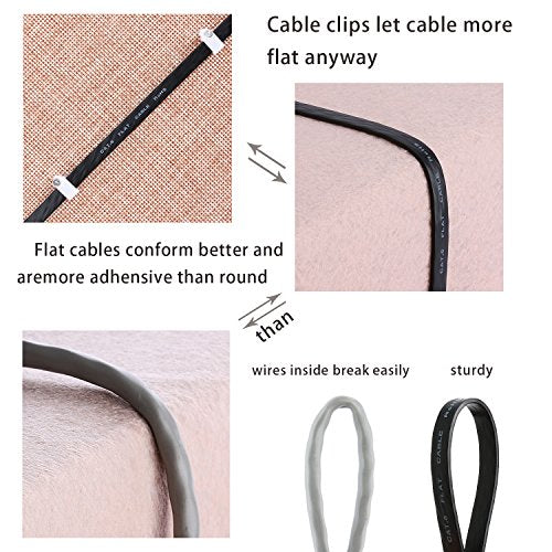 Cat 6 Ethernet Cable 35 ft, Outdoor&Indoor 10Gbps Support Cat8 Cat7 Network, Flat Internet RJ45 LAN Patch Cords, Cat6 Fast Speed Computer Wire with Clips for Router, Modem, PS4/5, Xbox, Gaming, Black