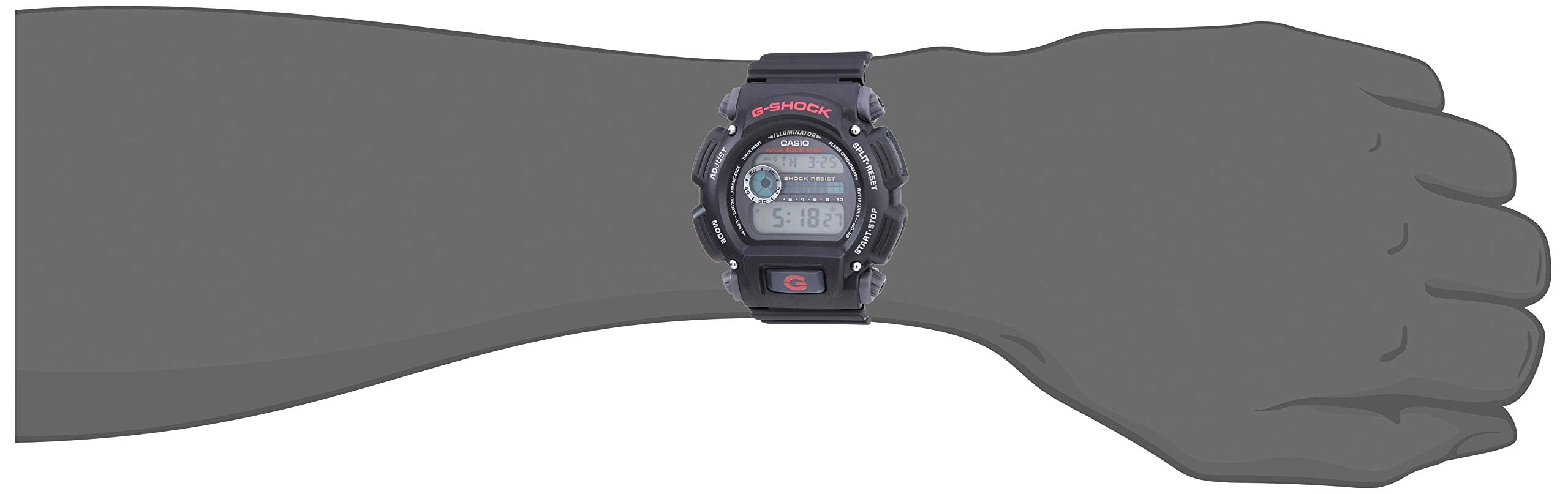 Casio Men's G-Shock DW9052-1V Shock Resistant Black Resin Sport Watch