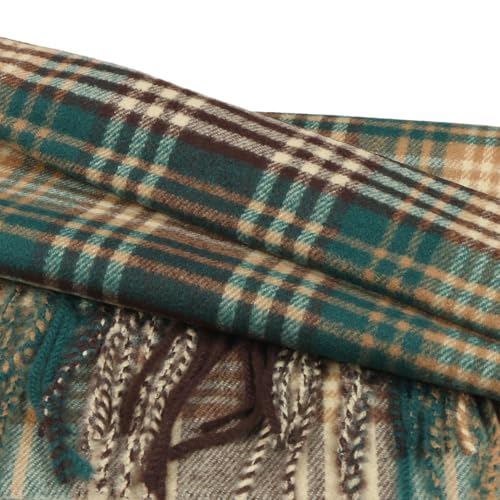 TZ Promise Herringbone Houndstooth Checked Pattern Cashmere Feel Classic Soft Luxurious Winter Scarf For Men Women (Herringbone Beige)