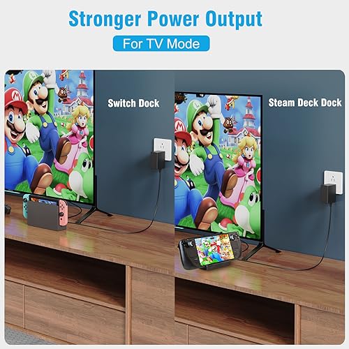 Charger for Nintendo Switch, MARSDOCK 45W AC Adapter Power Supply for Switch, 15V 2.6A Fast Charging with 5FT USB C Cord Compatible with Switch Lite/Switch OLED/Steam Deck Dock, Support TV Mode