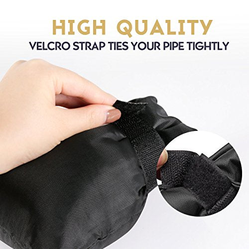Outdoor Faucet Covers for Winter, SUNDOKI Long Outside Insulated Faucet Covers for Winter Freeze Protection Wall Water Spigot Socks (2 Pack-Black)
