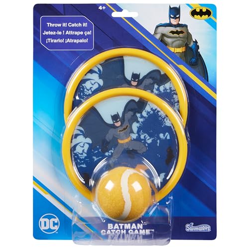 Swimways DC Batman Catch Game, Swimming Pool Accessories & Kids Outdoor Toys, DC Batman Party Supplies & Yard Games for Kids Aged 4 & Up