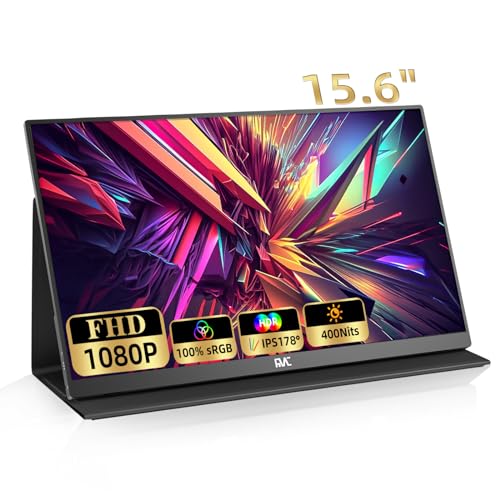 FMC Portable Monitor, 15.6" FHD 1080P Travel Monitor for Laptop, Ultra-Slim HDR IPS Computer Gaming Display, USB-C HDMI Screen Extender with Smart Cover for Laptop PC Phone Mac Xbox PS4/5 Switch